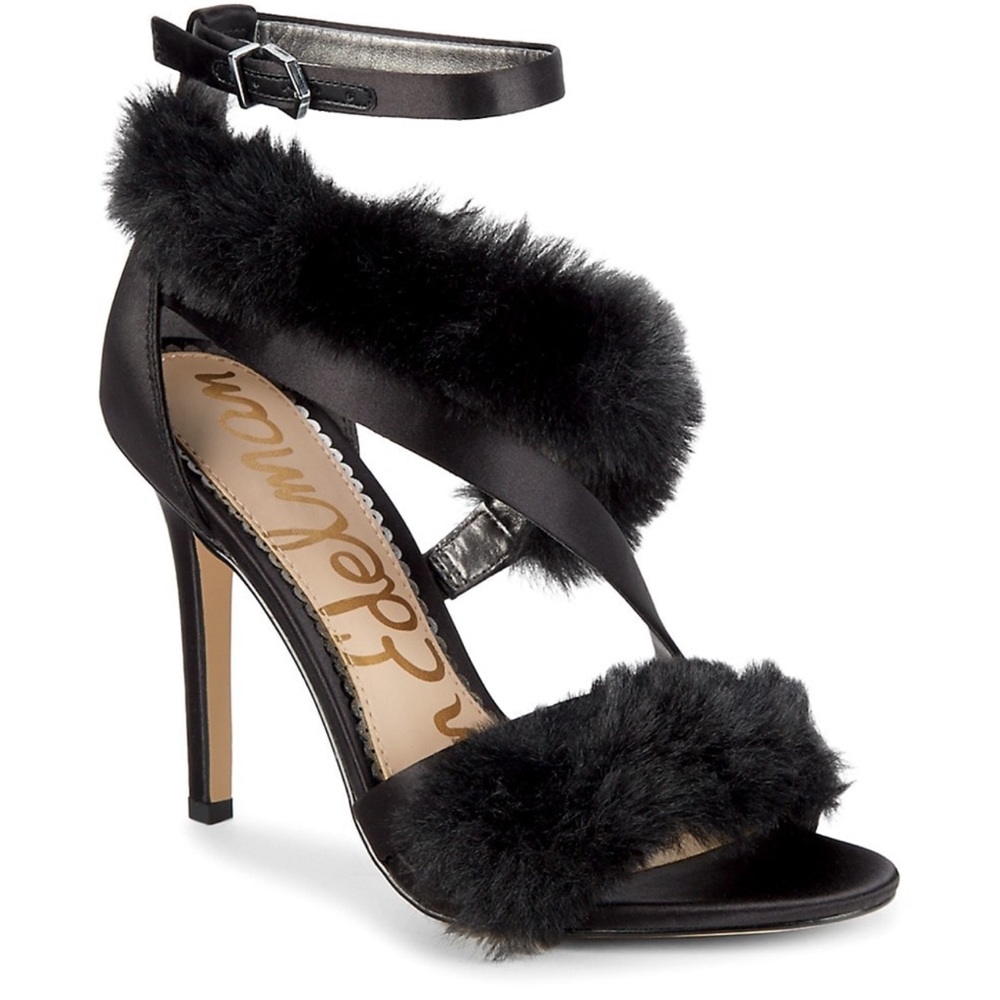 New Sam Edelman Adelle Stiletto Faux Fur Sandals
